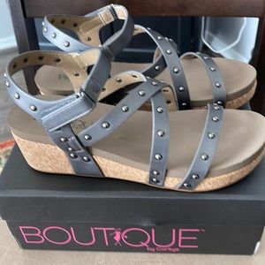 Corkys under the sea studded wedges